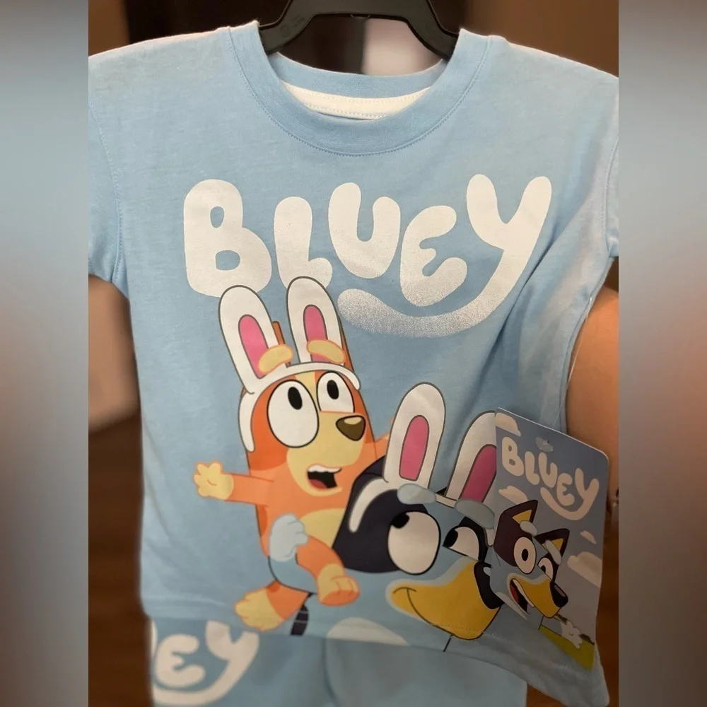 Bluey Kids Easter Matching Set - Light Blue size 18M-NWT